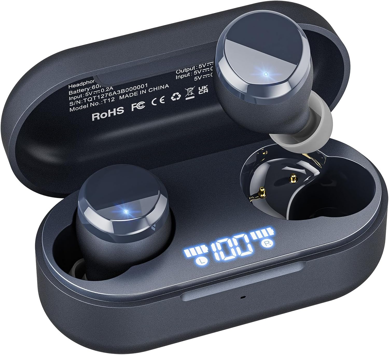TOZO T12 (Compact Ergonomic Edition) Wireless Earbuds Bluetooth 5.3 Headphones,...
