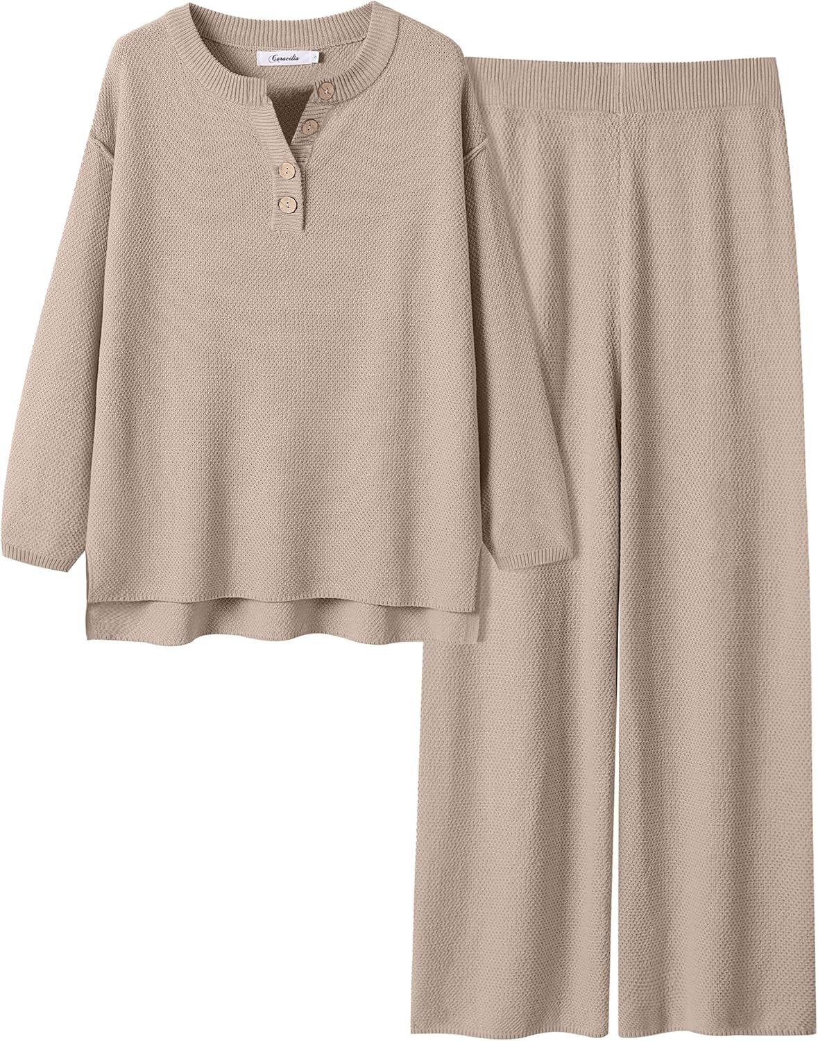 ANRABESS Women 2 Piece Outfits, Special Oversized Loose Waffle Knit Sweater Set,...