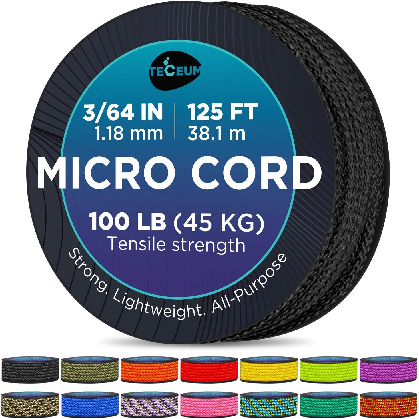 TECEUM Micro Paracord, Special Micro Utility Cord for Crafting, Affordable Thin...