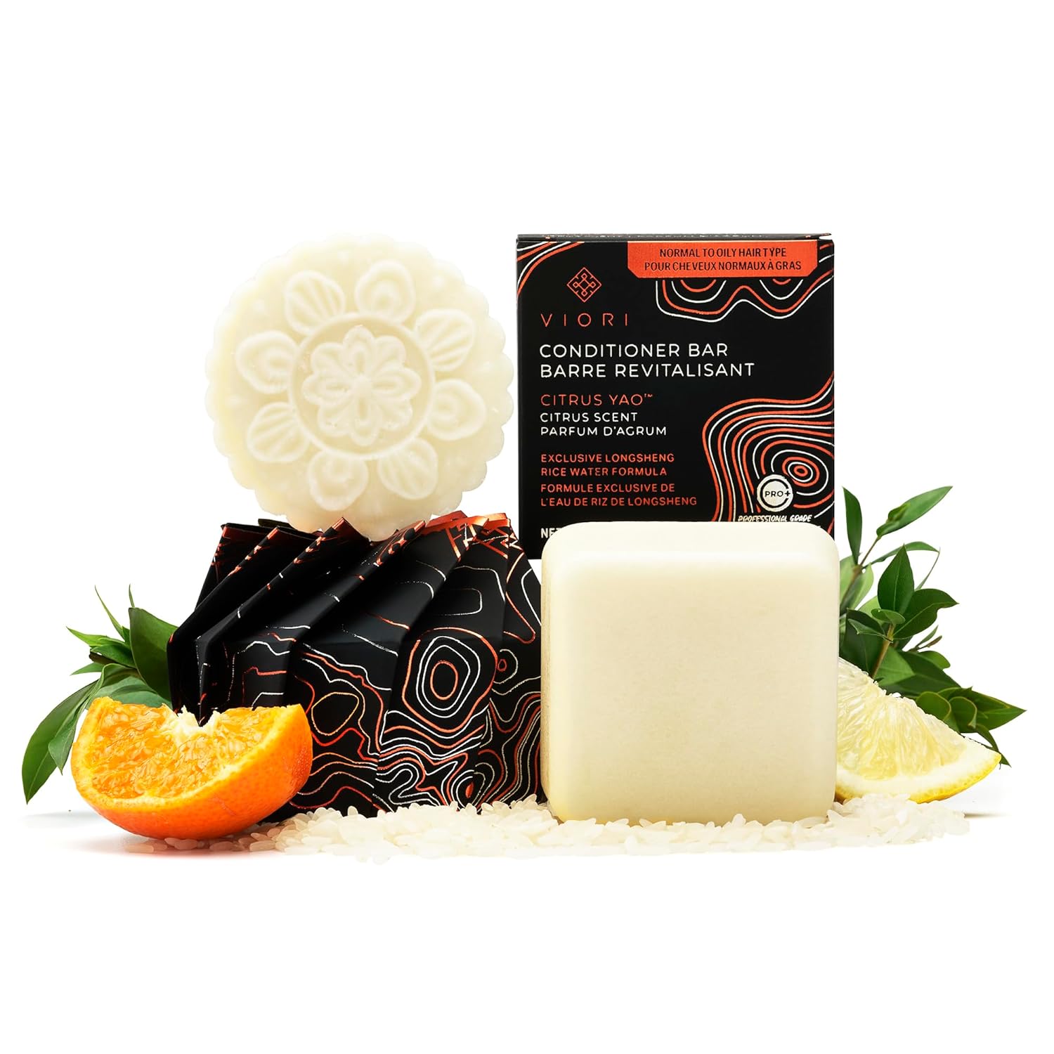 Viori Citrus Yao Shampoo and Conditioner Bar Set, Special Handcrafted Shampoo wi...
