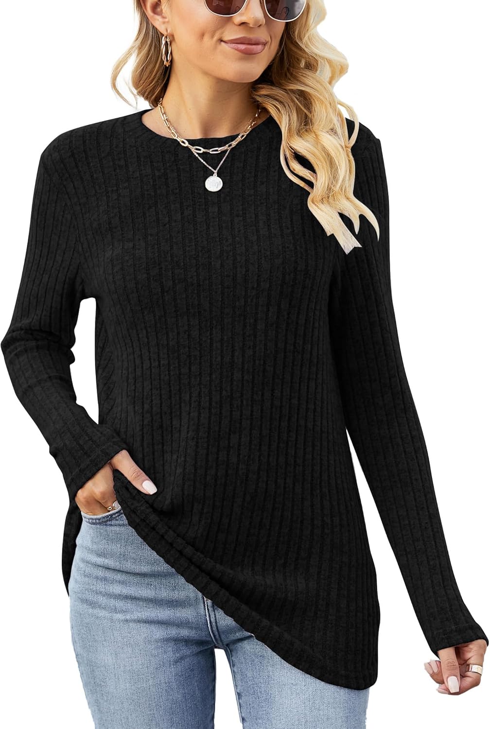 Famulily Women’s Long Sleeve Top, Special Casual Round Neck Jumper, Innovative L...