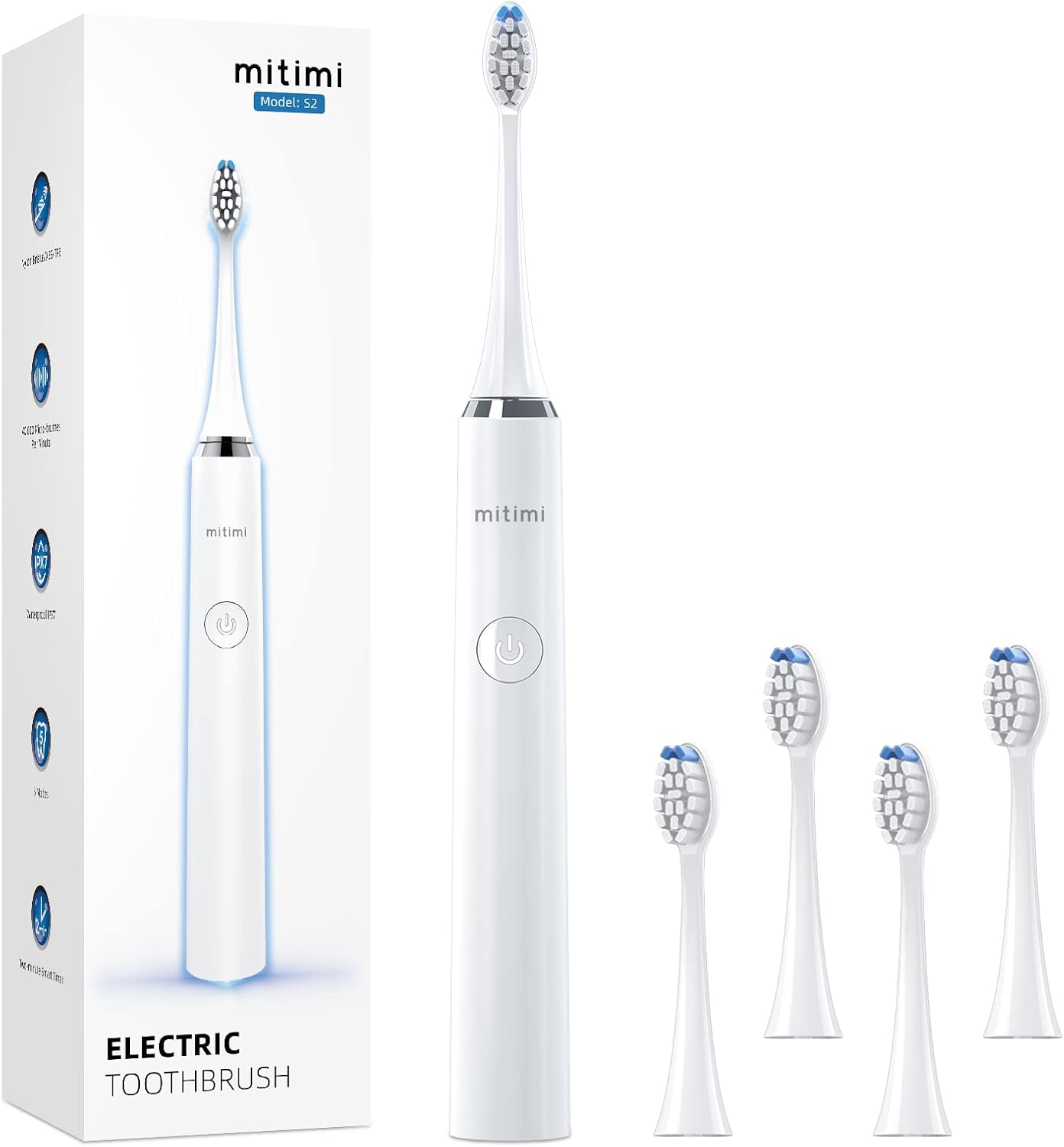 Mitimi Electric Toothbrush, Special Rechargeable Power Sonic Toothbrush with 400...