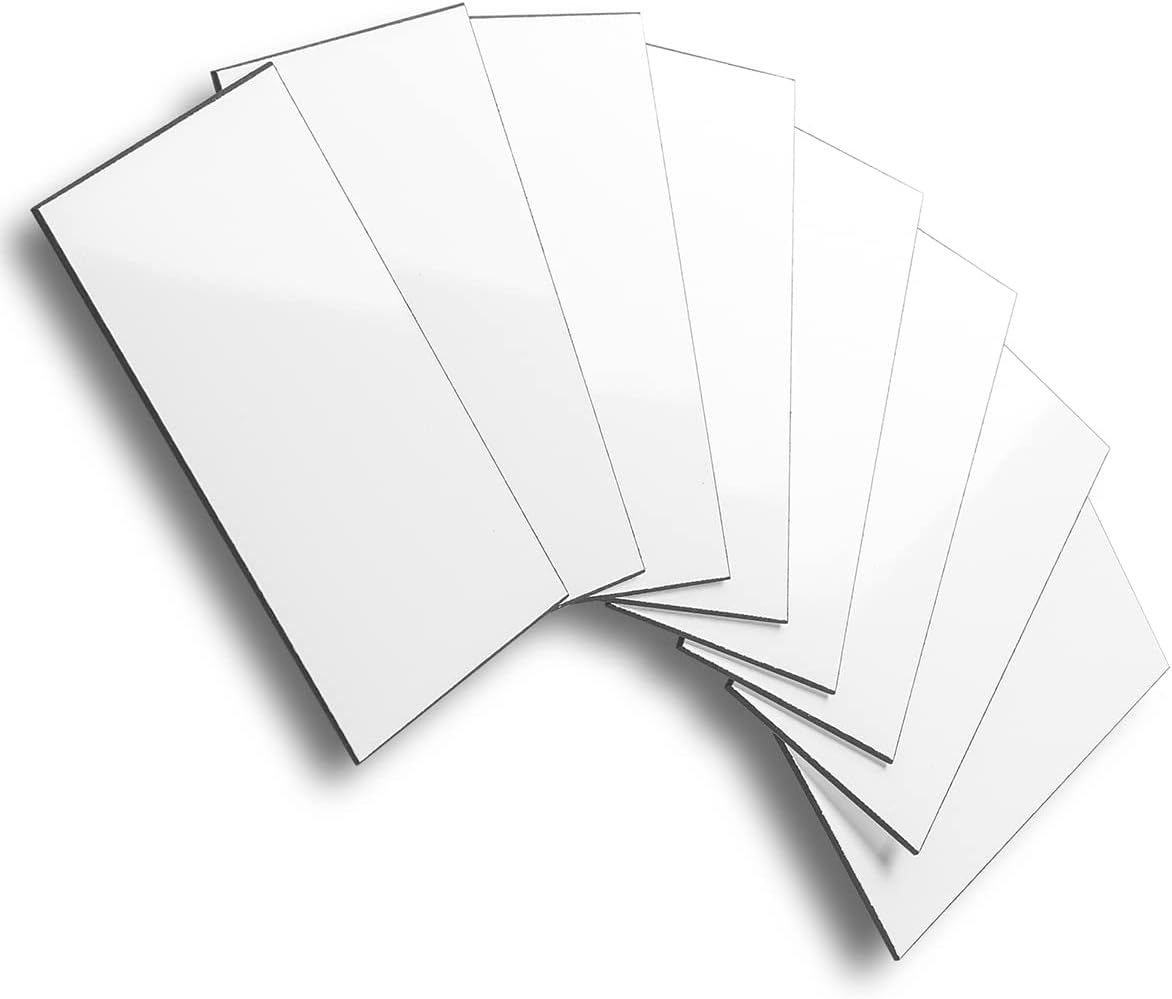 AULIGET 100-Piece Polished White Thick PVC Peel and Stick Backsplash, 3" x 6" Wa...