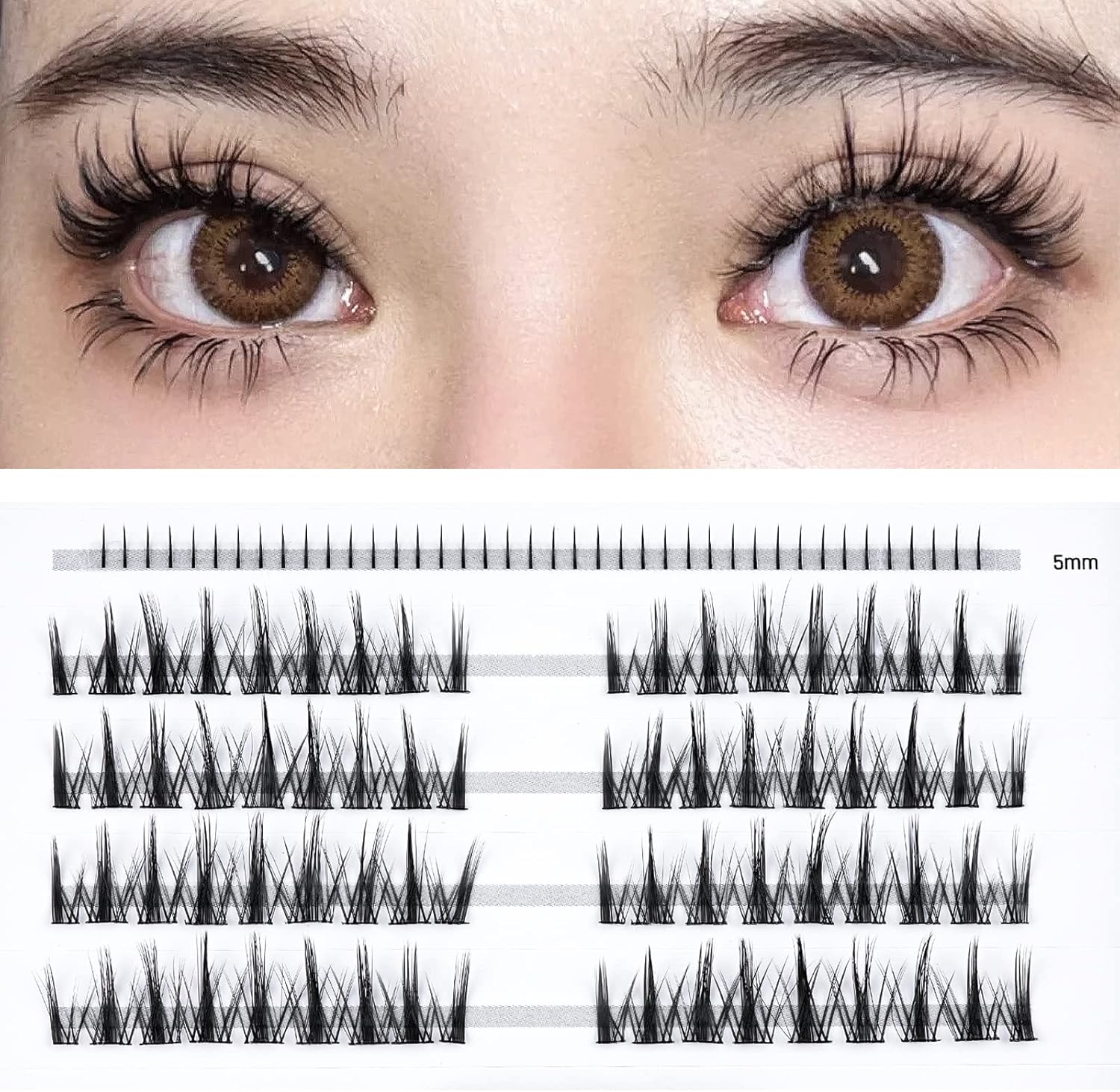 LANKIZ Manga Lashes, 112pcs Lash Clusters, DIY Lash Extesnions with Bottom Lashe...