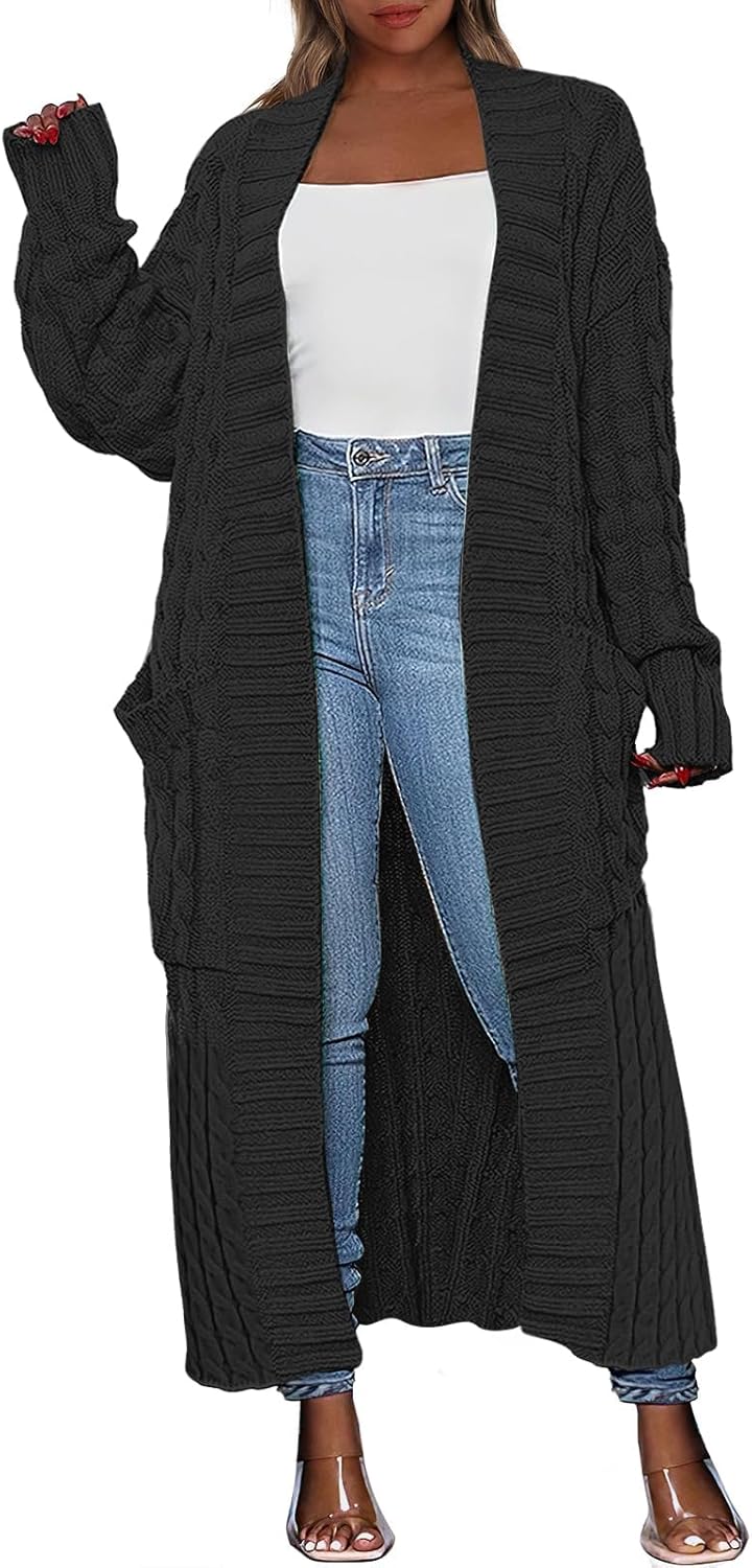 ANRABESS Women's Long Cardigan Sweater, Special Oversized Coat, Innovative Long...