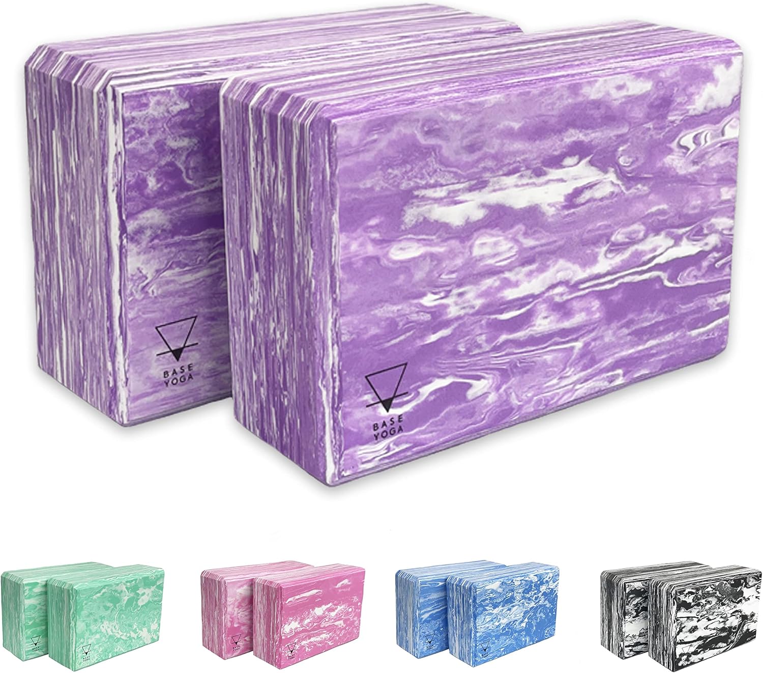 Base yoga Yoga Blocks - 1 or 2 pc set - Unique Strong/Firm/Lightweight EVA foam...