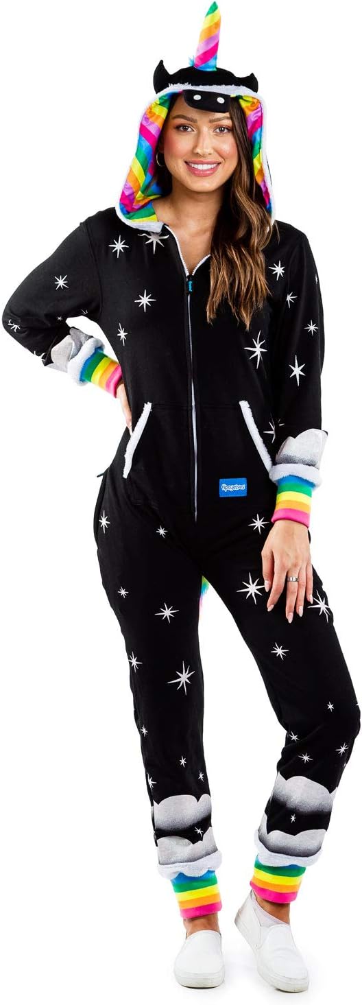 Tipsy Elves Hooded Unicorn Halloween Costume Jumpsuit for Men and Women - Unicor...