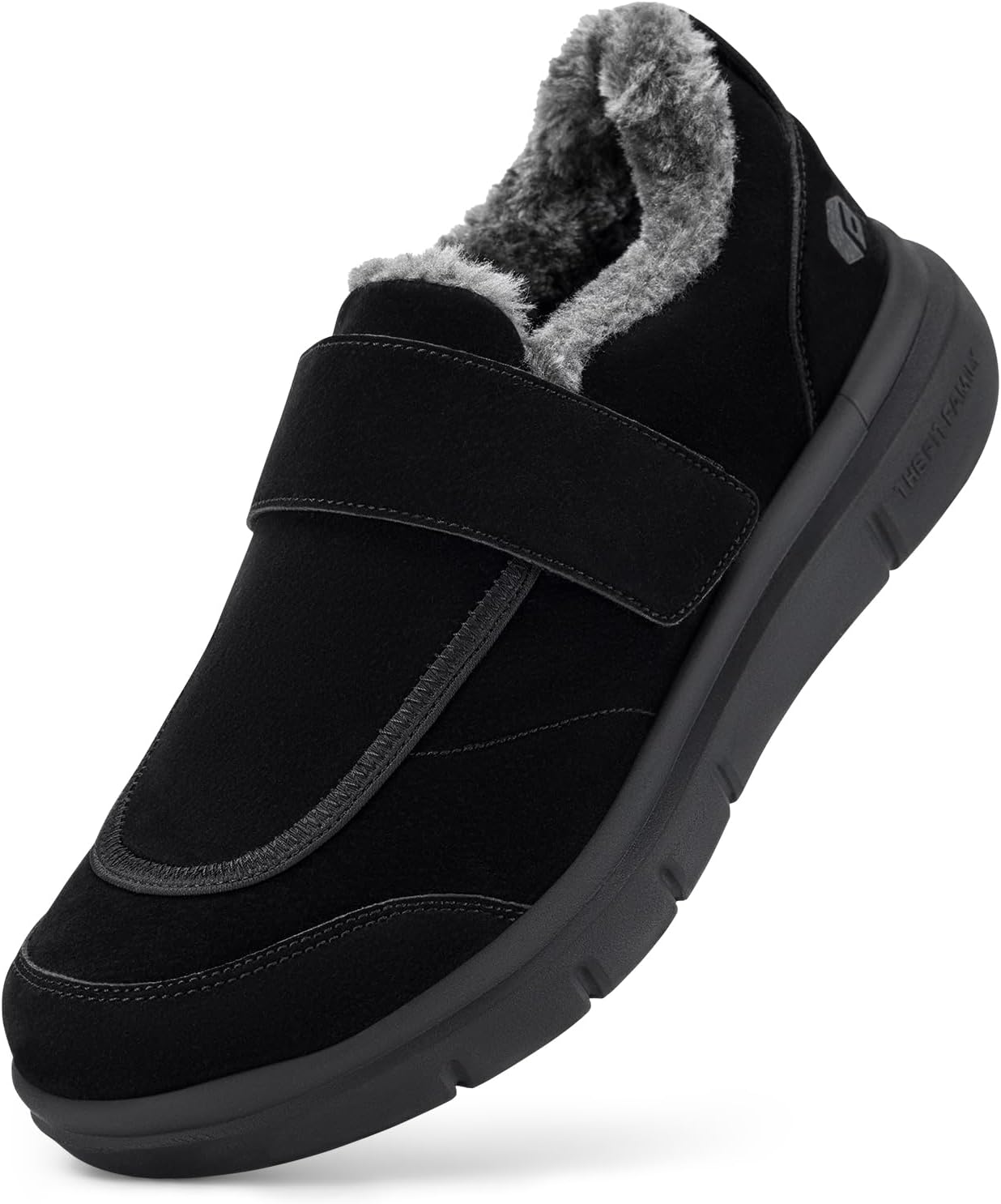 FitVille Wide Width Mens Slippers, Special Non Slip Plush House Shoes, Innovativ...
