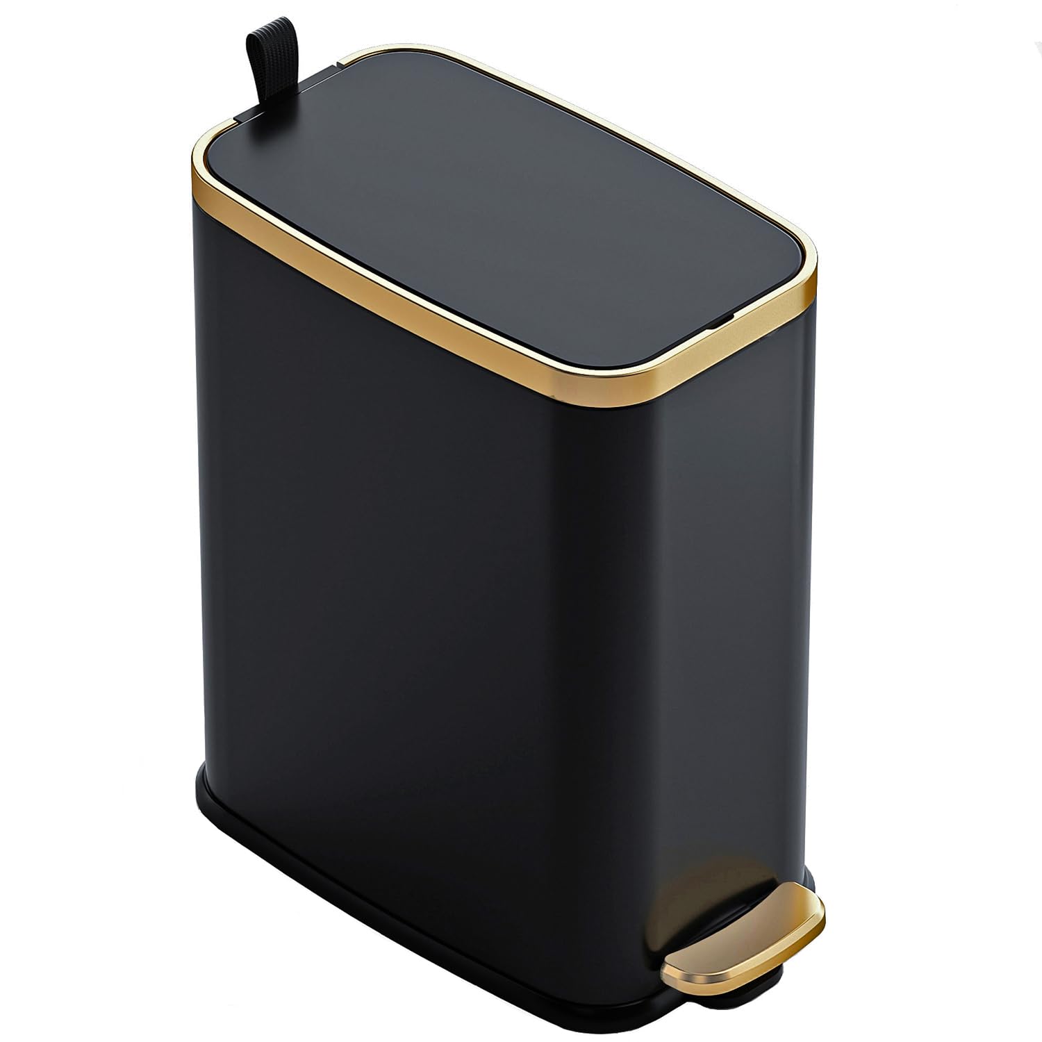 CEROELDA Small Bathroom Trash Can with Lid Soft Close-5L/1.3 Gal Slim Garbage Ca...