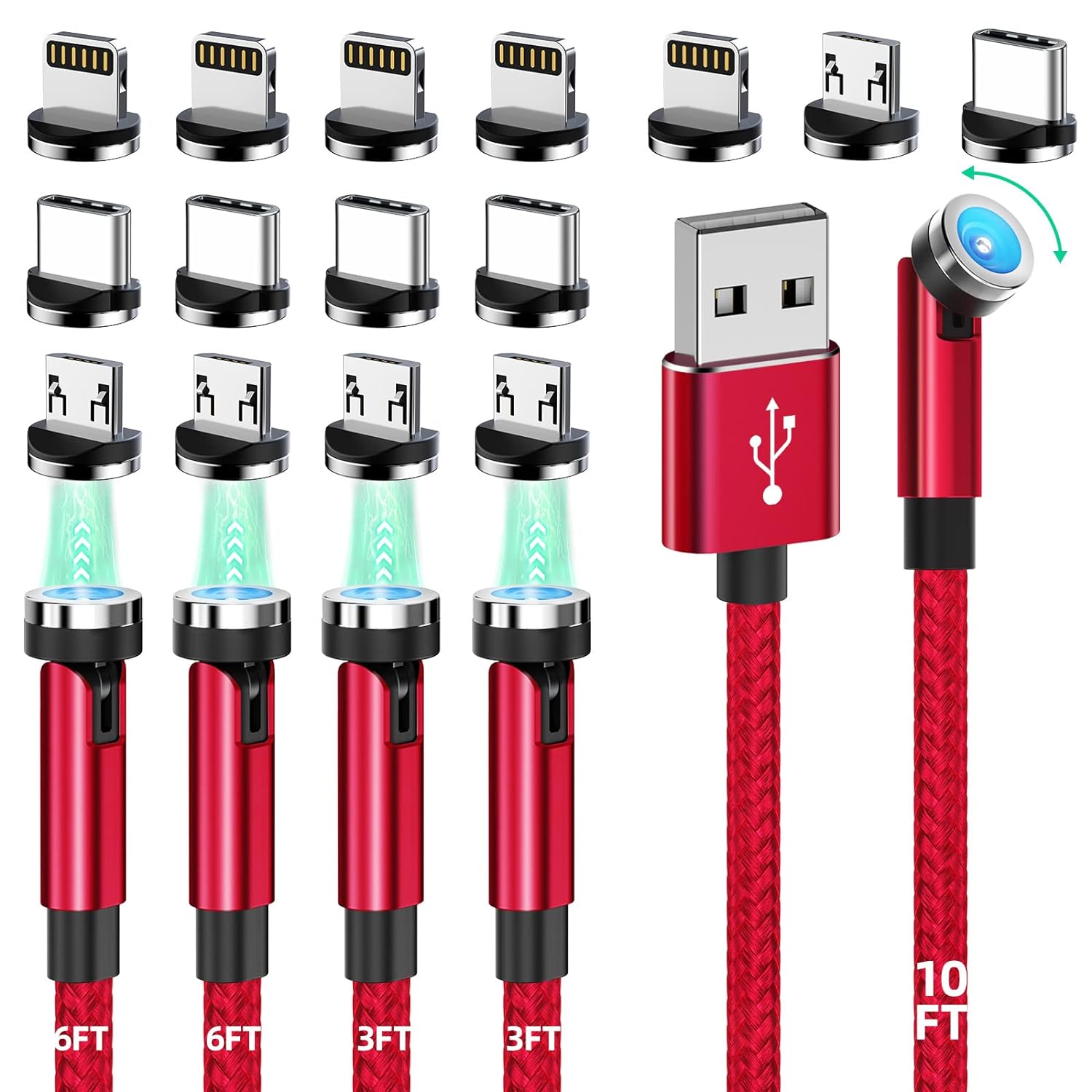 HanCenDa Magnetic Charging Cable, Special 360° and 180° Rotation Cable, Innovati...