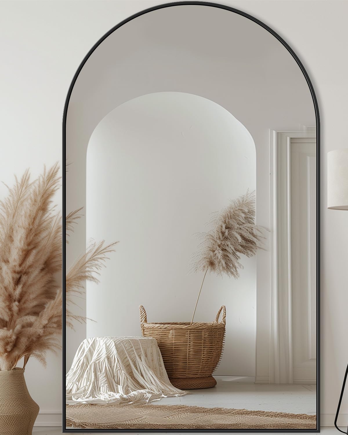 Full Length Mirror, 44"x76" Oversized Floor Mirror, Arched Full Body Mirror with...