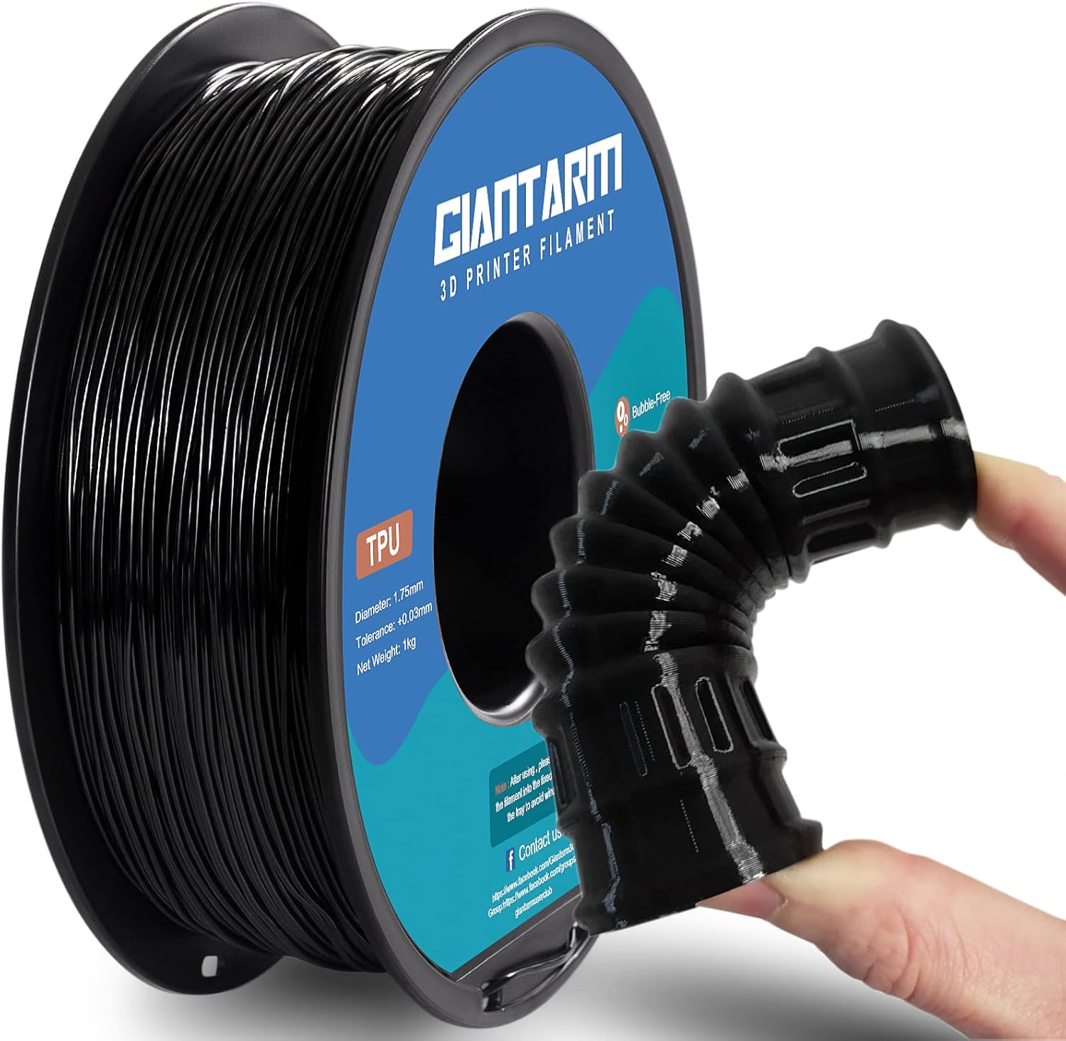 GIANTARM 3D Printer Filament, Special Flexible Soft 3D Printer TPU Filament, Hig...