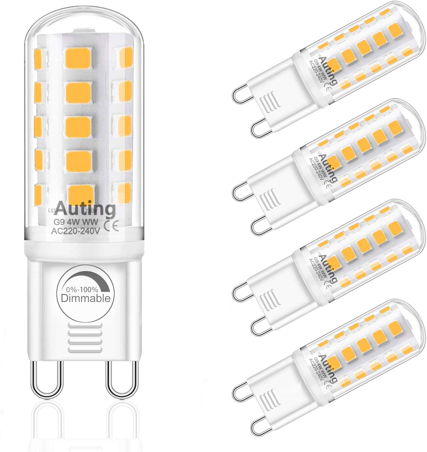 G9 Led Dimmable Lamps, 4W 2700K Warm White 32 * 2835 SMD LED Bulbs, Replacement...