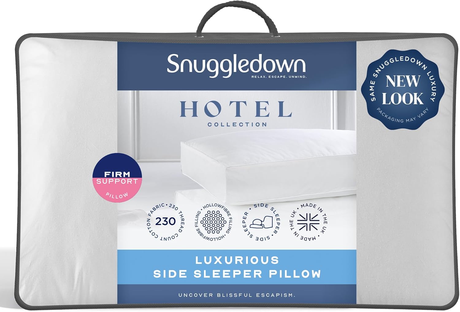 Special Snuggledown Side Sleeper Pillow, High-Quality Firm Support Bed Pillows f...