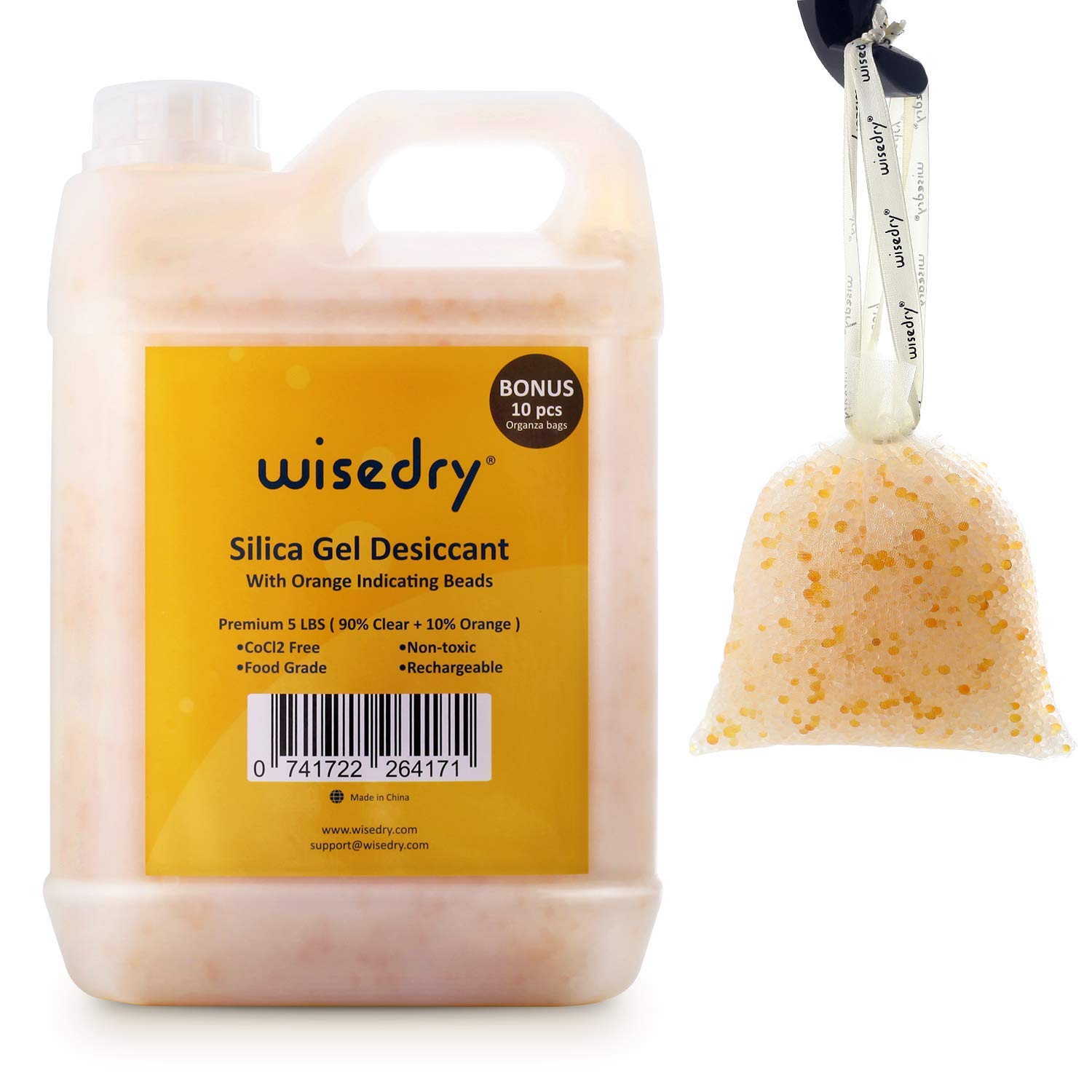 Wisedry Silica Gel Beads, Special Color Indicating Rechargeable Desiccant, Innov...