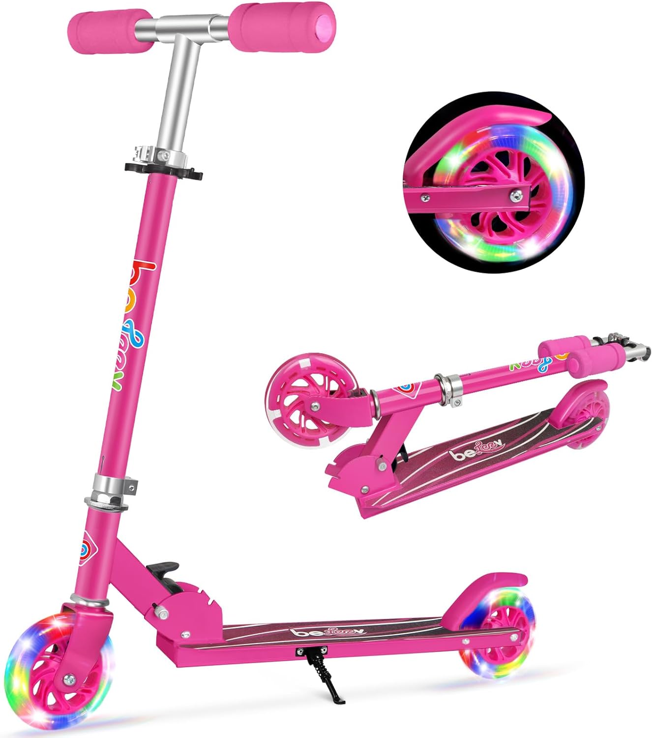 BELEEV V1 Scooter for Kids, 2 Wheels Folding Kick Scooter for Children Girl and...