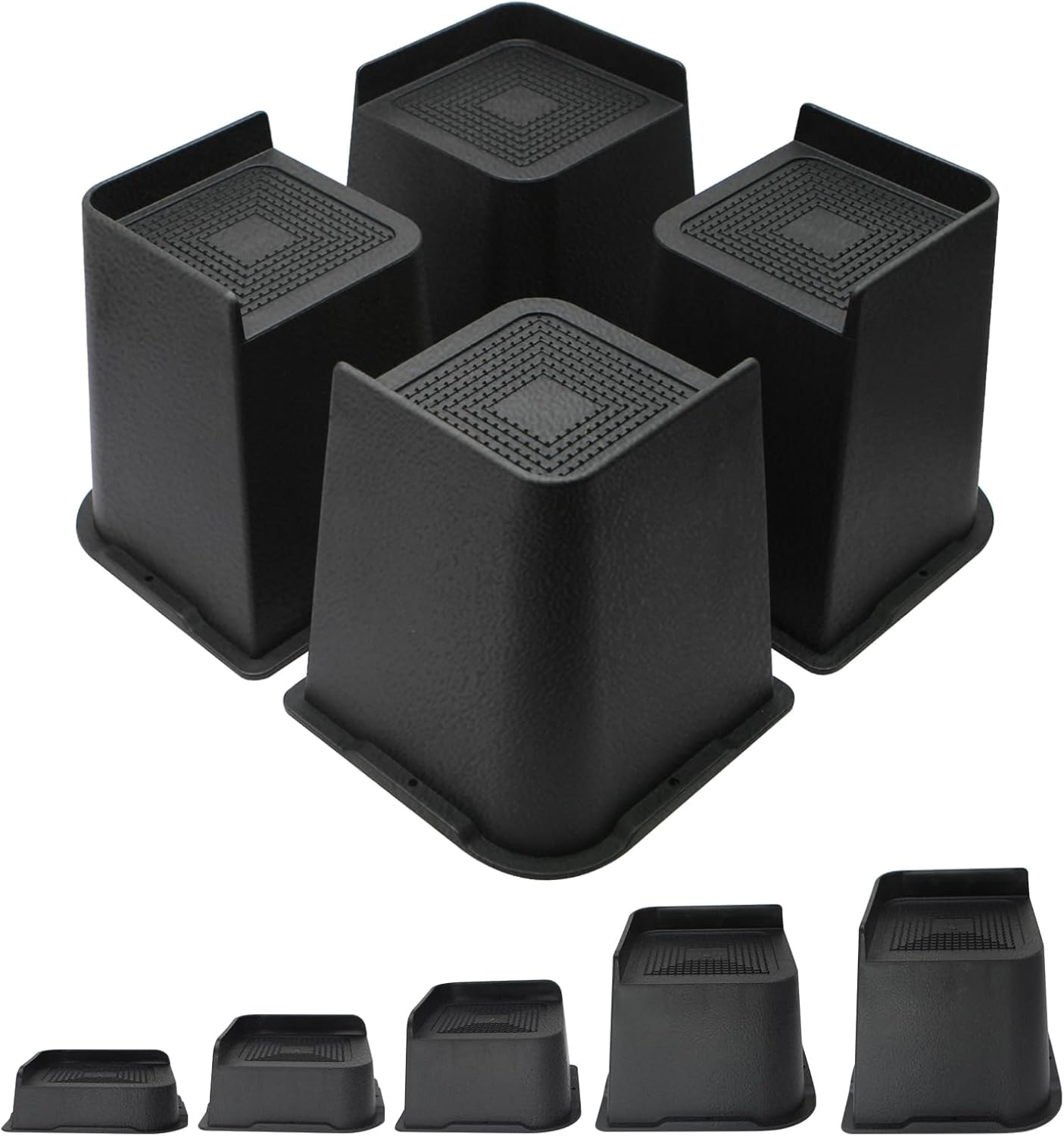 MYMULIKE Bed Risers 6 inch Heavy Duty Furniture Risers, Up to 6000 Lbs L shaped...