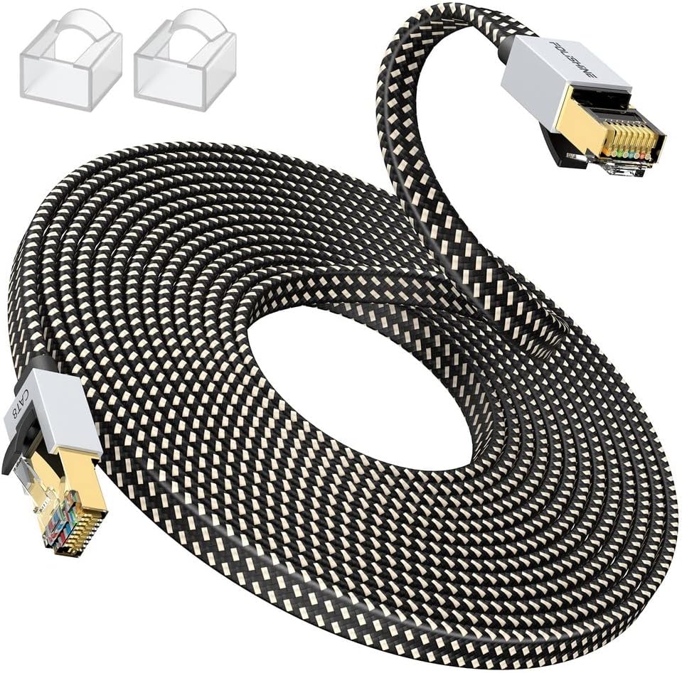 Cat 8 Ethernet Cable, Premium High Speed Gigabit Network Cable with Nylon Braide...