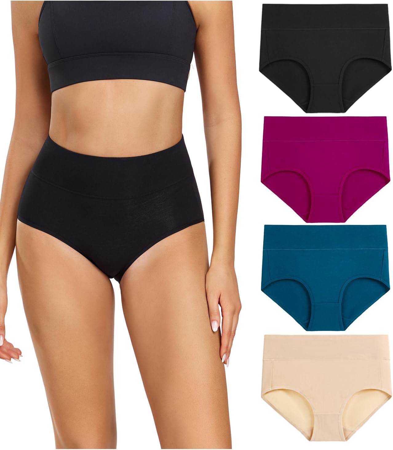 wirarpa Ladies Knickers, Special Cotton Full Briefs for High Waisted Underwear P...