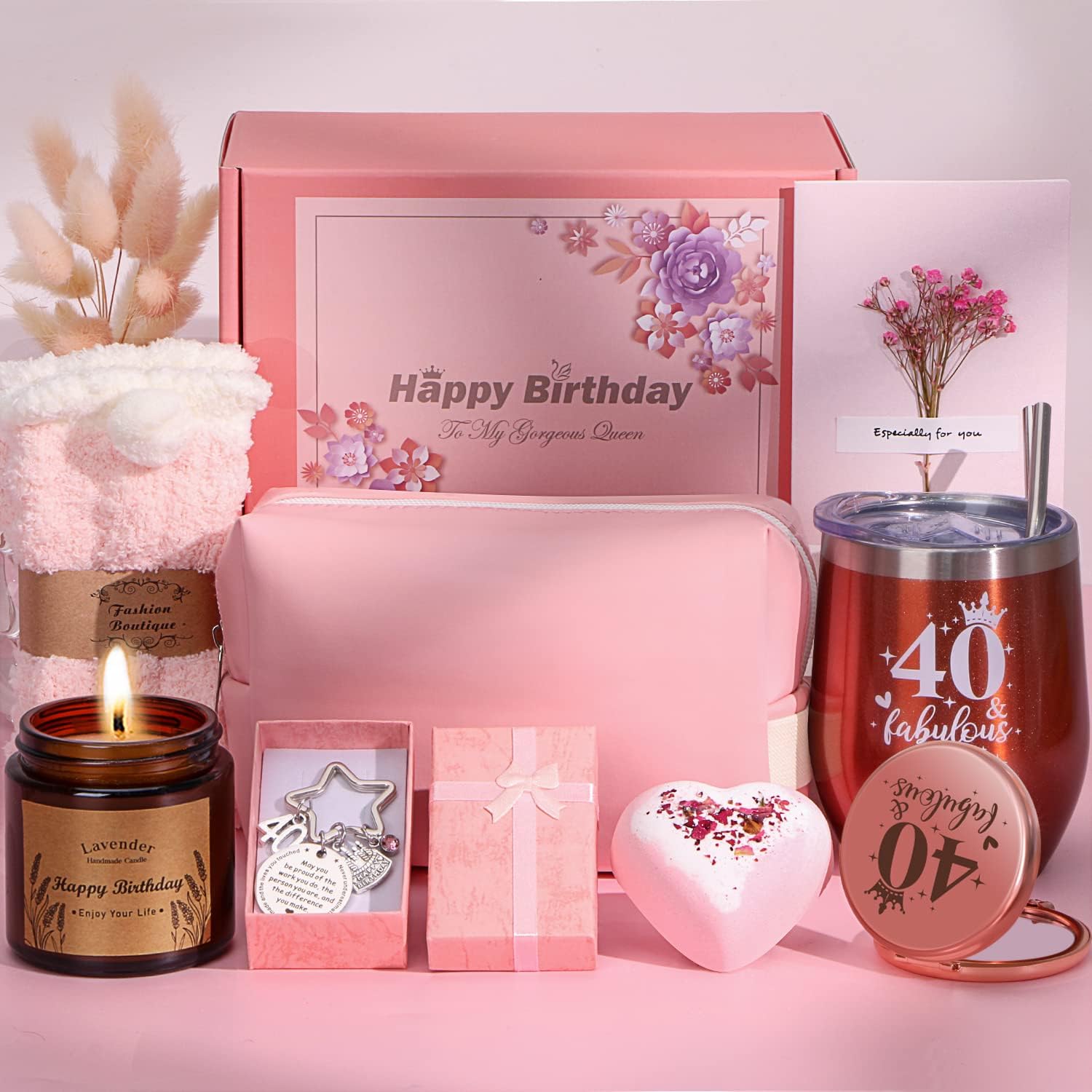 40th Birthday Gifts for Women, Special Personalised Birthday Hampers for Her Tur...