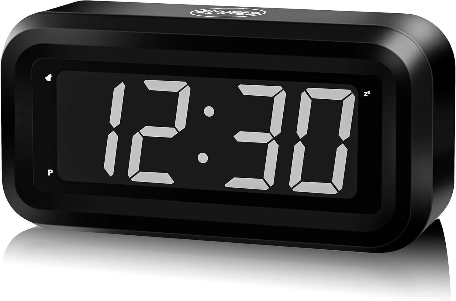 KWANWA Alarm Clock, Digital Clock Battery Operated with Big 1.2'' LED Time Displ...