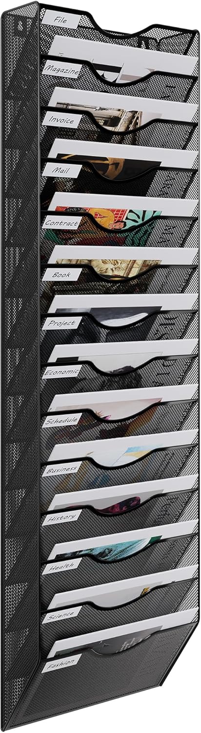 EasyPAG 14 Tier Wall Pocket File Holder, Special A4 Mesh In Tray, Innovative Mai...