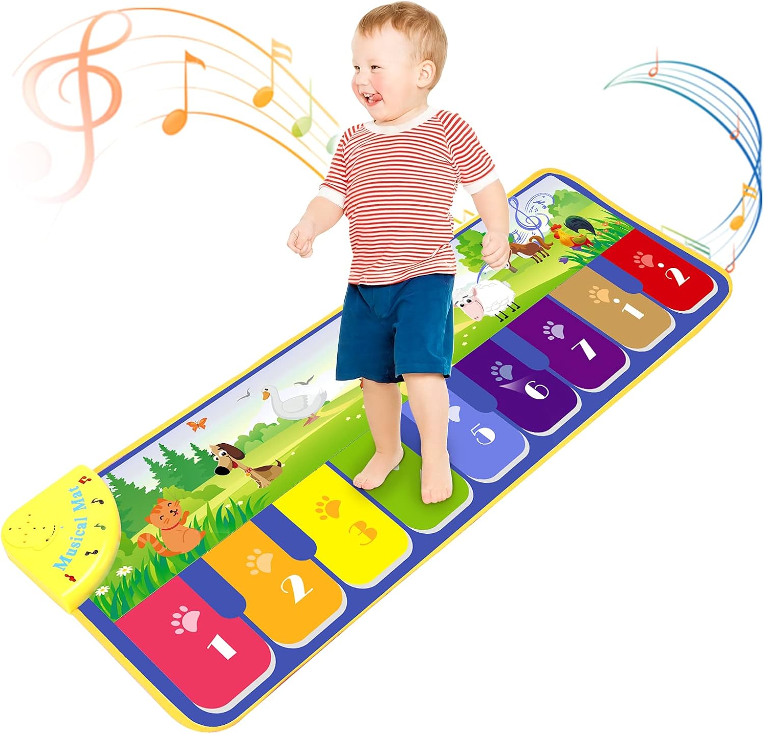 Kids Non-slip Piano Mat, Musical Keyboard Playmat, Music Mat Multifunction Elect...