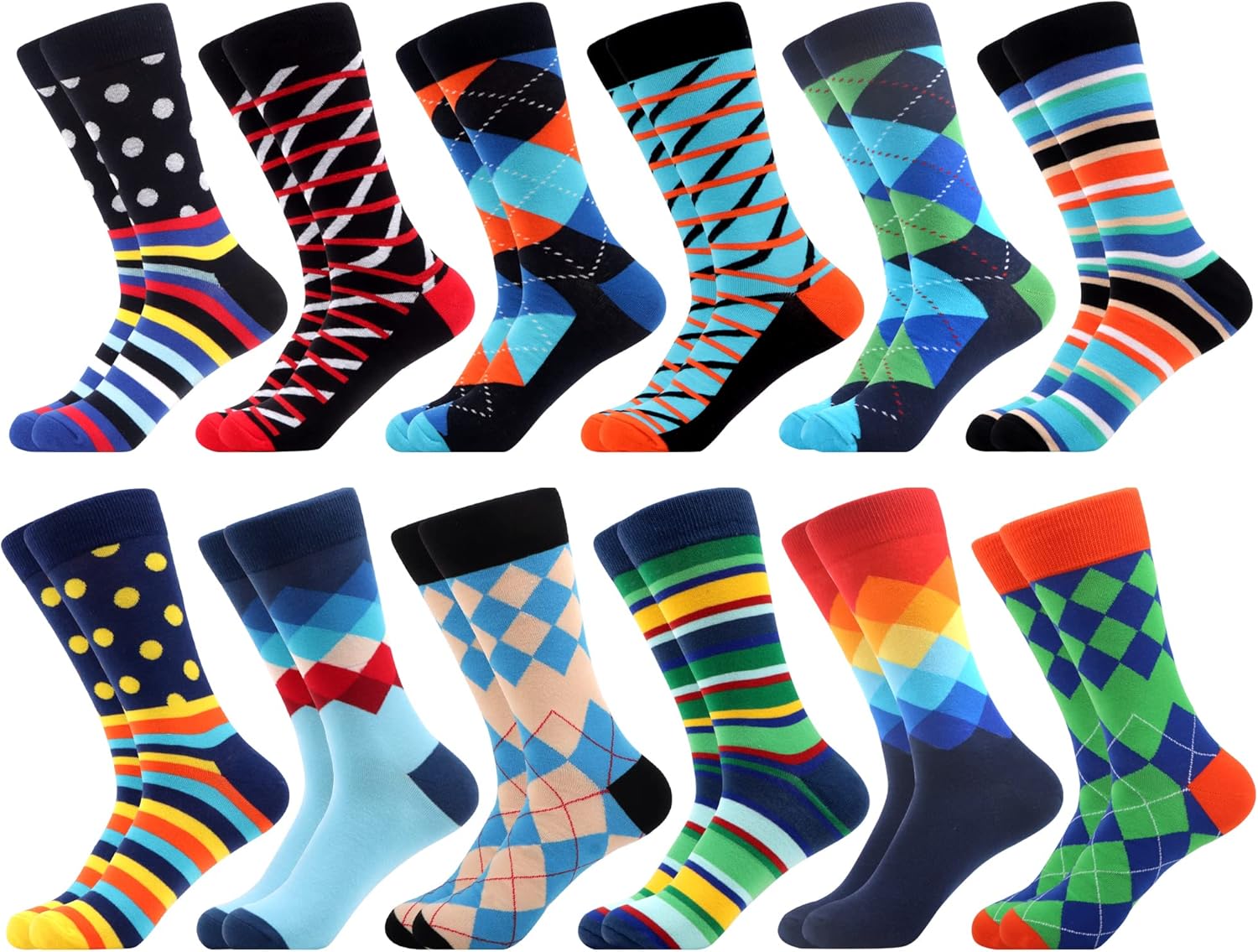 WeciBor Mens Dress Socks, Special Colorful Novelty Casual Socks, Innovative Comb...