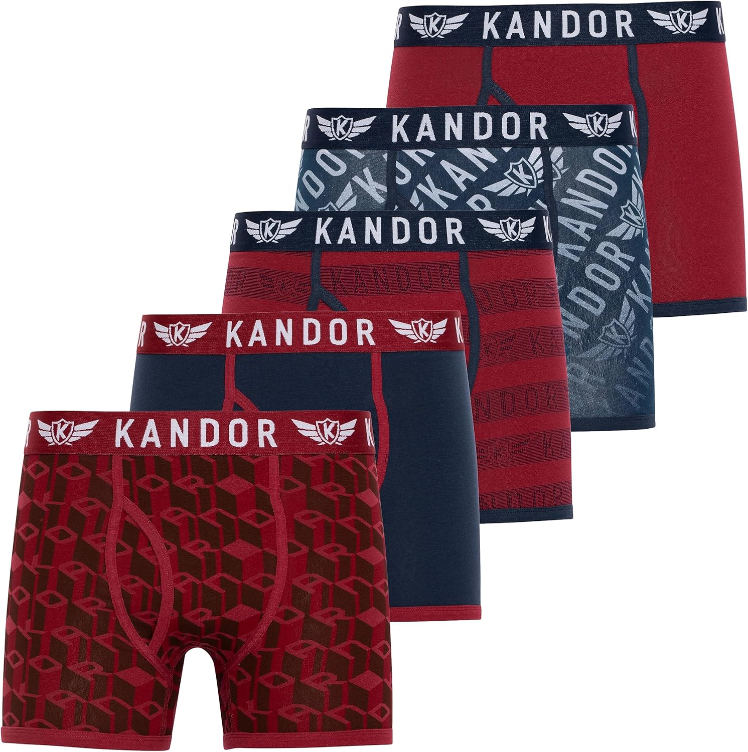 Kandor mens boxers – boxer shorts for men multipack of 5, comfortable stretch co...