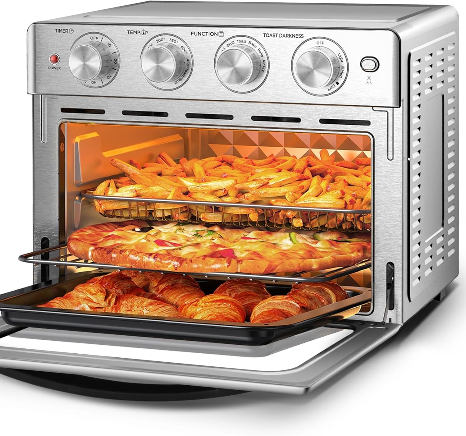 Geek Chef Air Fryer Oven 26 QT, Big Air Fryer, Toast Oven with Bake, Roast, Pizz...