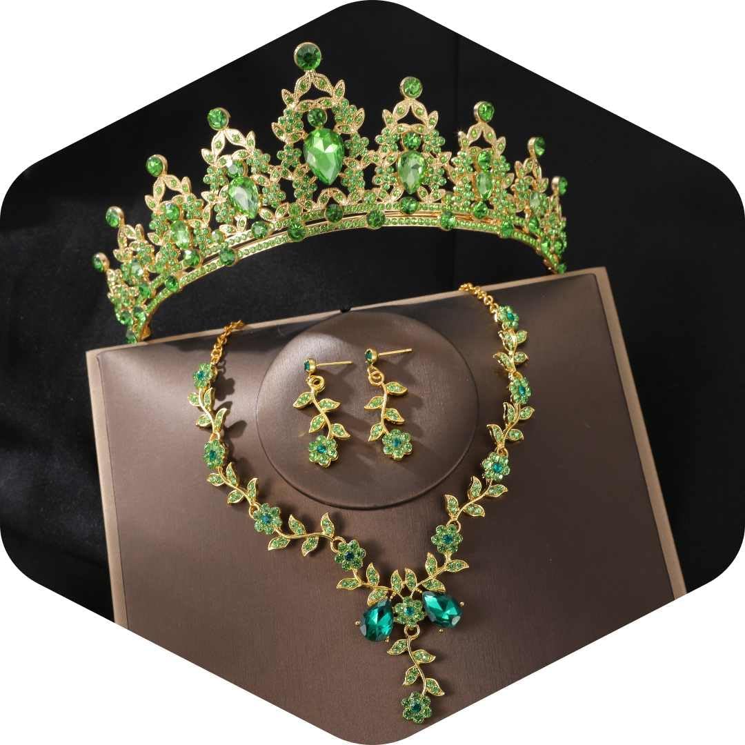 Kamirola Tiaras and Crowns for Women,Tiaras Earrings Necklace, Crystal Bridal Je...