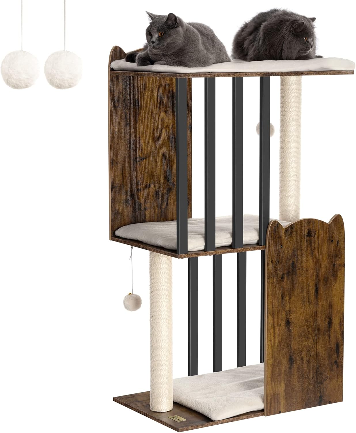 FourFurPets 3-Tier Cat Tree, Special Cat Tower Condo with Big Plate, Innovative...