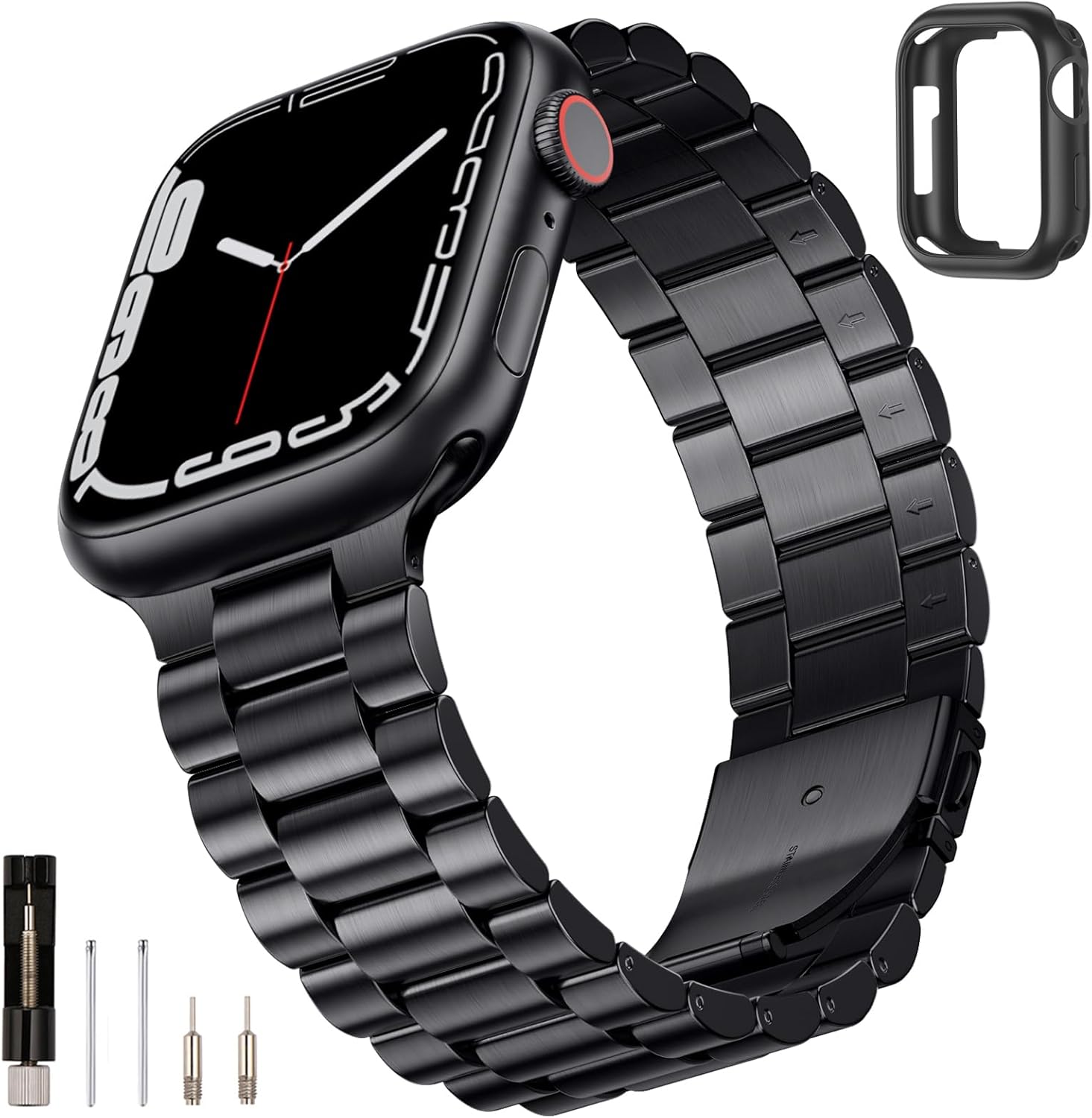 SUNFWR Compatible with Apple Watch Band 45mm 44mm 42mm for Men Women, Stainless...