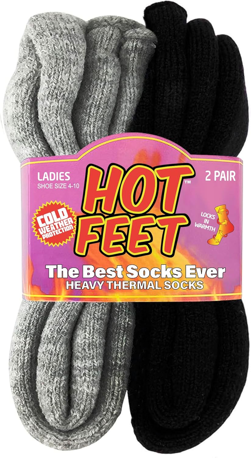 HOT FEET Thermal Socks For Women - Warm & Thick Insulated Crew Socks for Cold Wi...