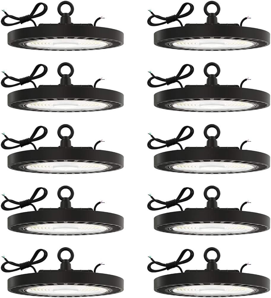Sunco 10 Pack UFO LED High Bay Light, Lighting for Warehouse, 6000K Daylight Del...