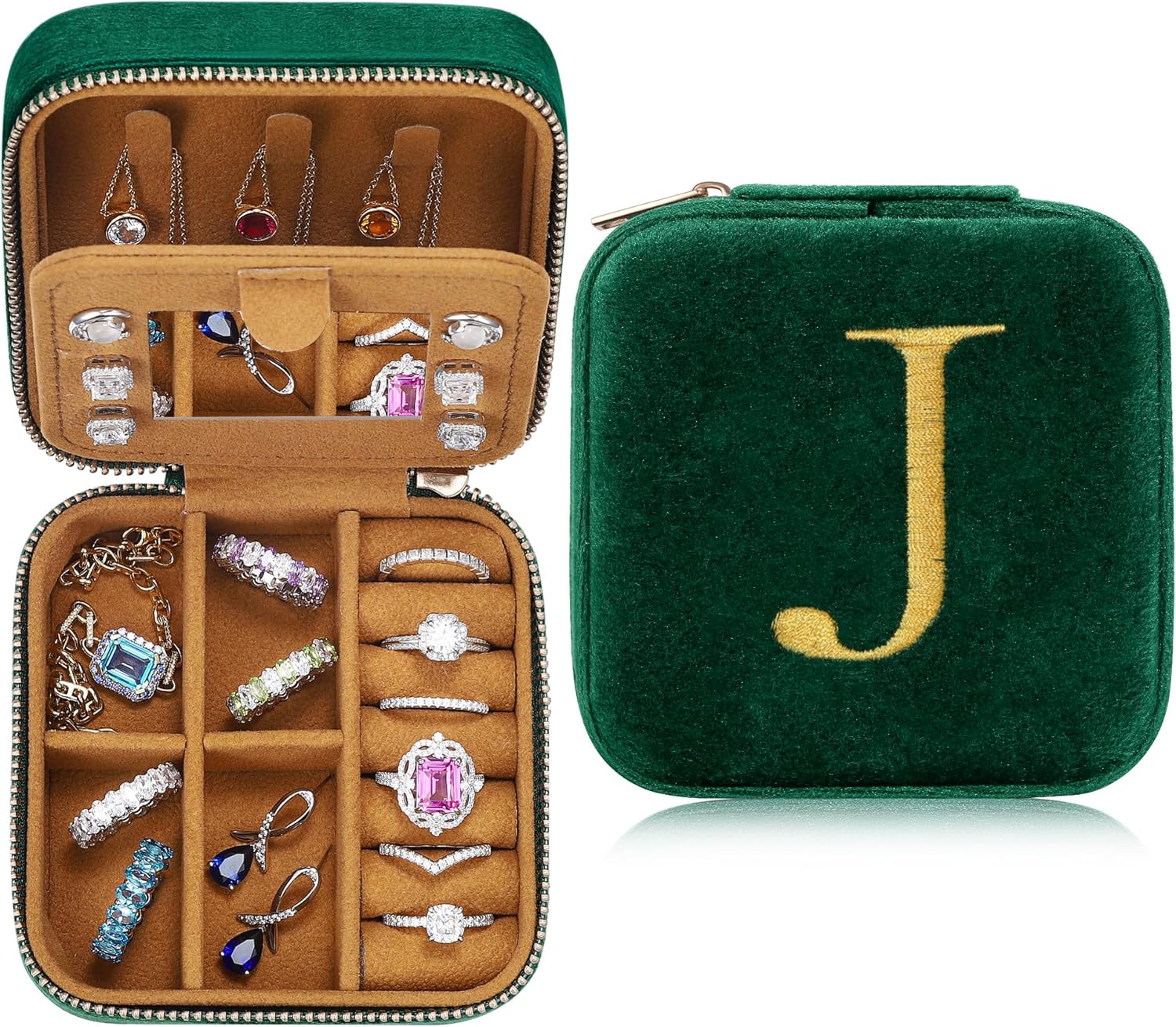 Parima Travel Jewelry Case - Small Mini Travel Jewelry Box for Women, Travel Jew...