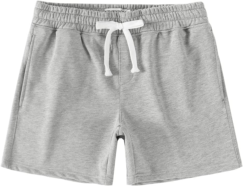 NIMENJOJA Mens 5.5" Athletic Gym Shorts Cotton Jogger Workout Lounge Jersey Zipp...
