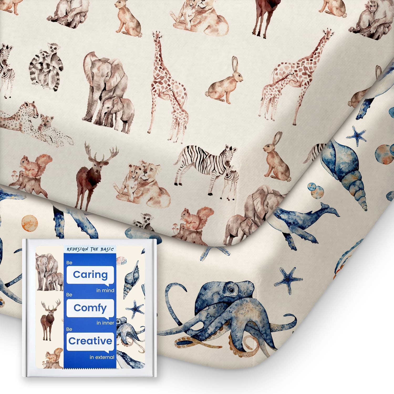 Graco Pack and Play Sheets Fitted, TotBasic Ultra Soft Mini Crib Sheets Boy, Neu...