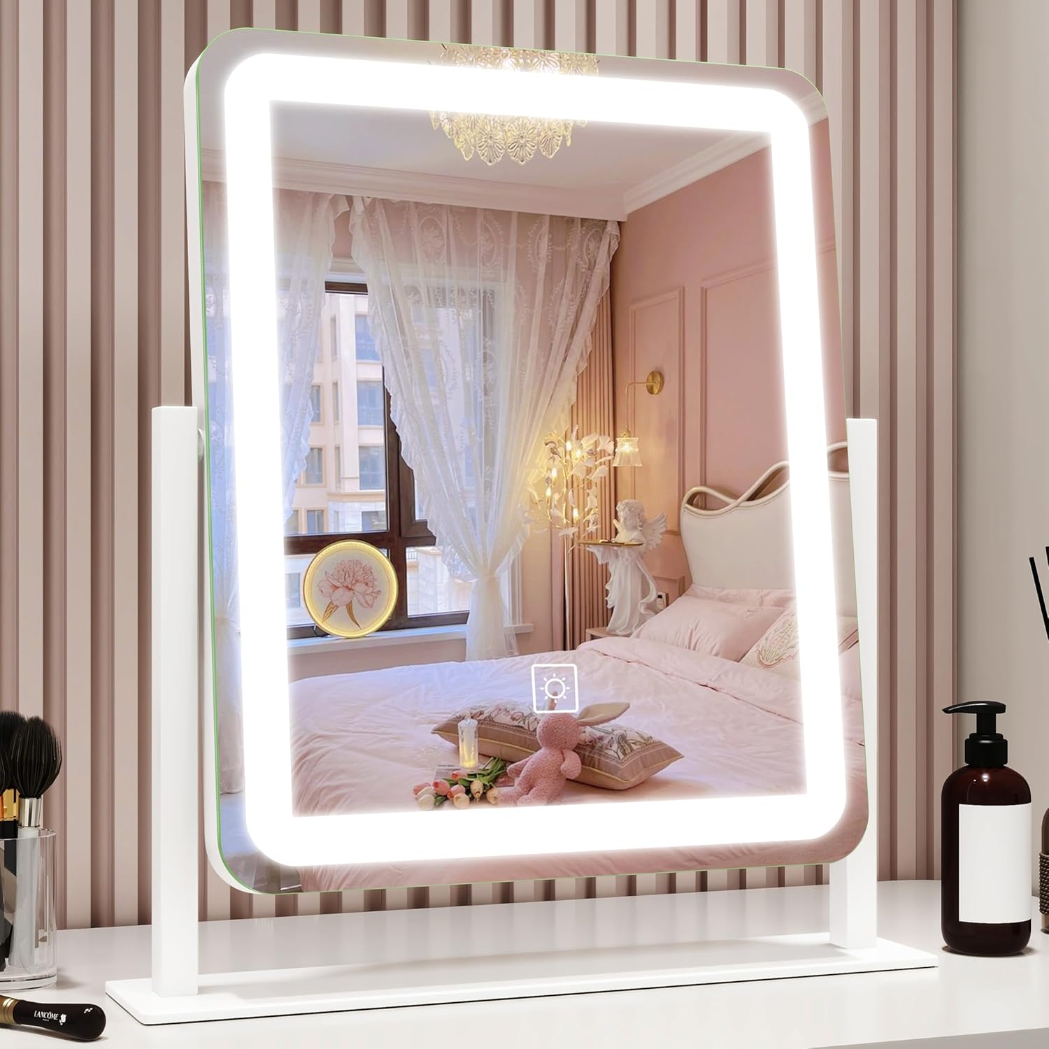 Vanity Mirror with Lights, 12.6"×15" LED Makeup Mirror, Lighted Makeup Mirror wi...