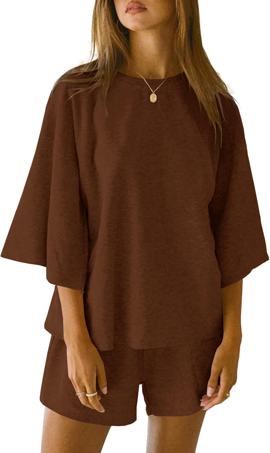 Tankaneo Womens Pajama Sets, Special 3/4 Sleeve Oversized Tops and Elastic Waist...