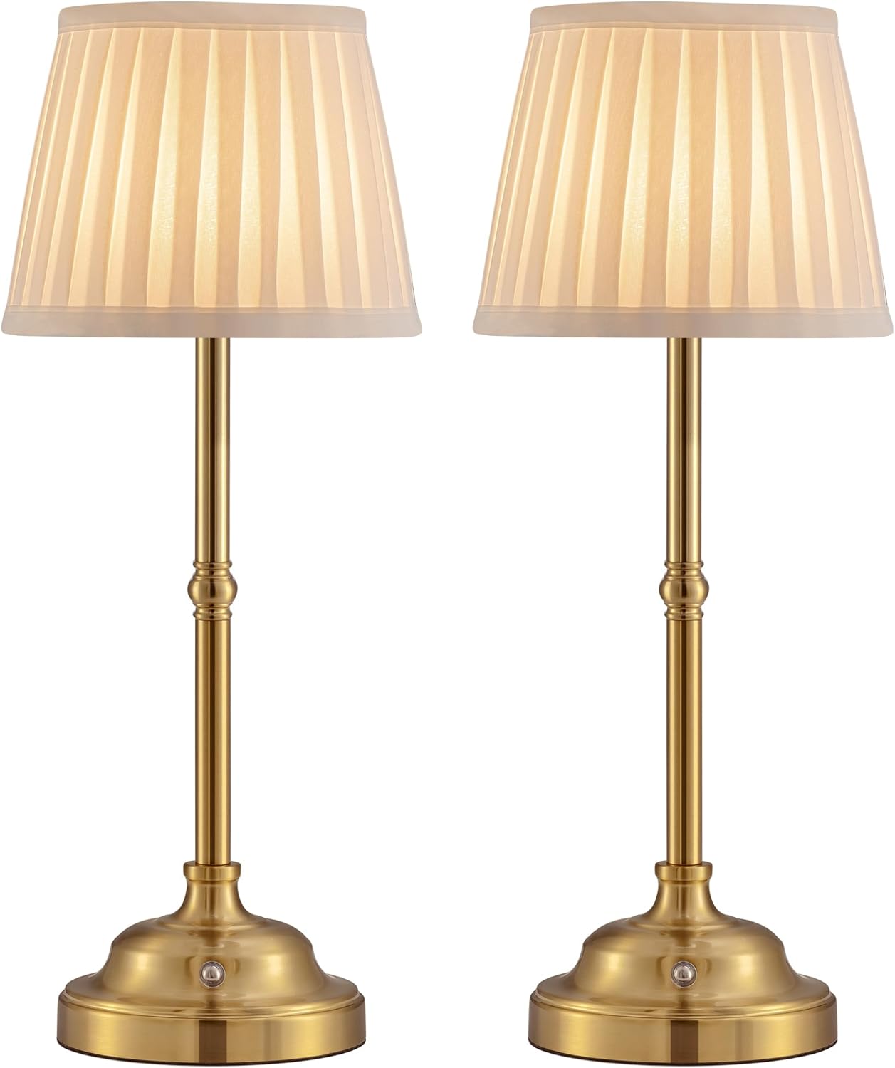 KDG Cordless LED Table Lamp Set of 2, Portables Fabric Shade Desk Lamps, 5000mAh...