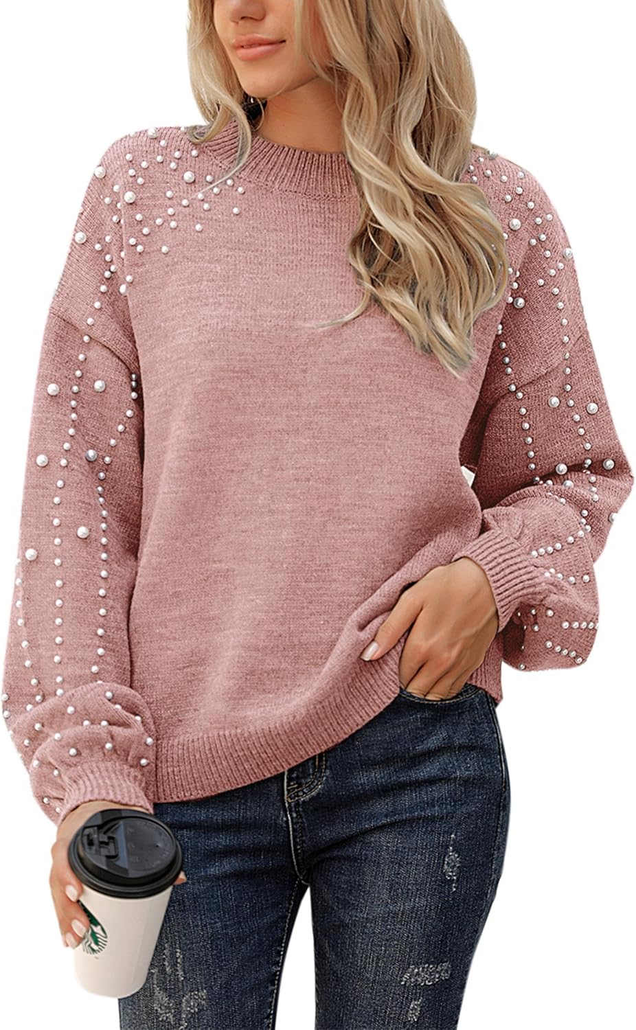 Blooming Jelly Women's Chunky Sweater, Special Crewneck Sweatshirt for Women, Hi...