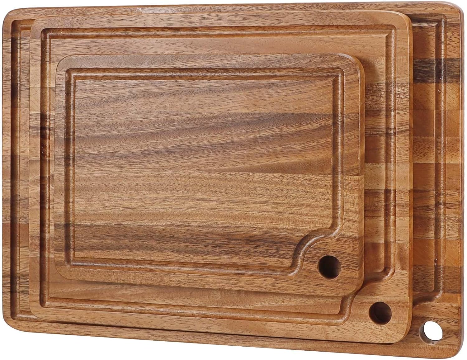 Acacia Wood Cutting Boards, Special Kitchen Cutting Chopping Boards Set by Caper...