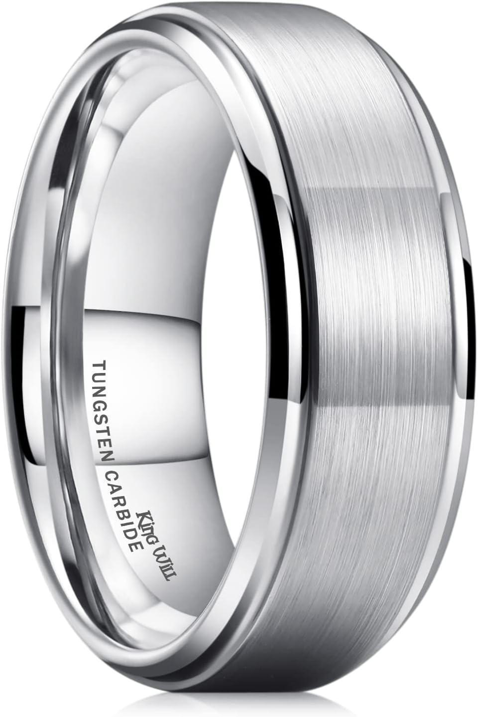 King Will Basic Tungsten Ring for Men 6mm 7mm 8mm 9mm 10mm Silver Black Blue Tun...