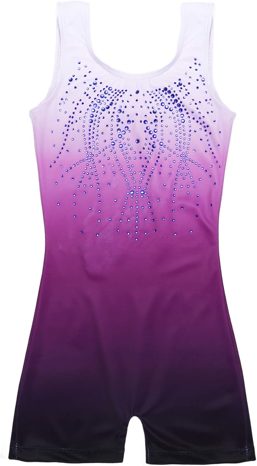 Zaclotre Kid Girls Gymnastic Leotard Sparkly Shiny Diamond Ballet Dance One Piec...