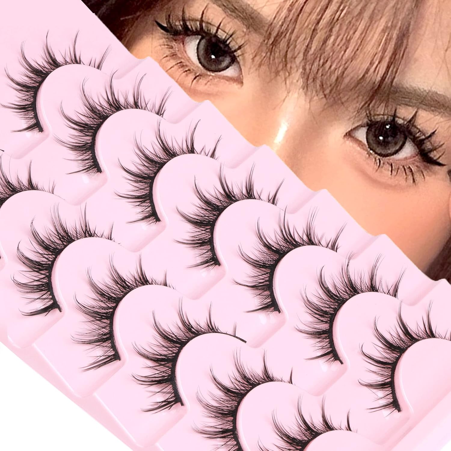 Manga Lashes Natural Look False Eyelashes Anime Lashes Mink Wispy Fluffy Spiky 3...