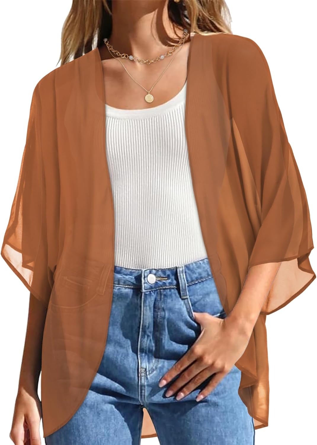 Women's Kimono, Special Beach Cover Up for Women, Innovative Chiffon Cardigan, U...