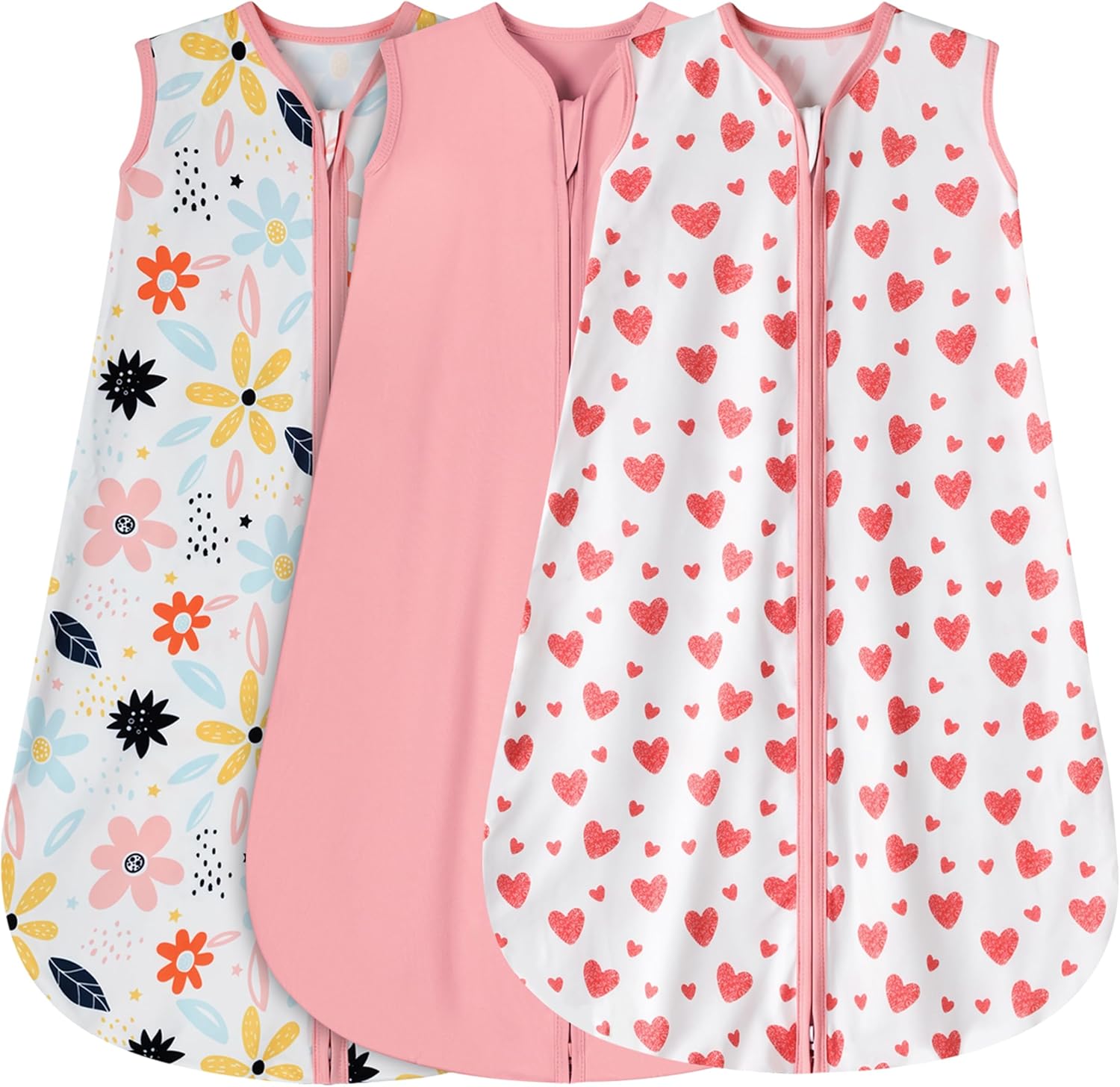 3 Pack Baby Sleep Sack 0-6 Months 100% Rayon Cotton Baby Sleeping Bag 2-Way Zipp...