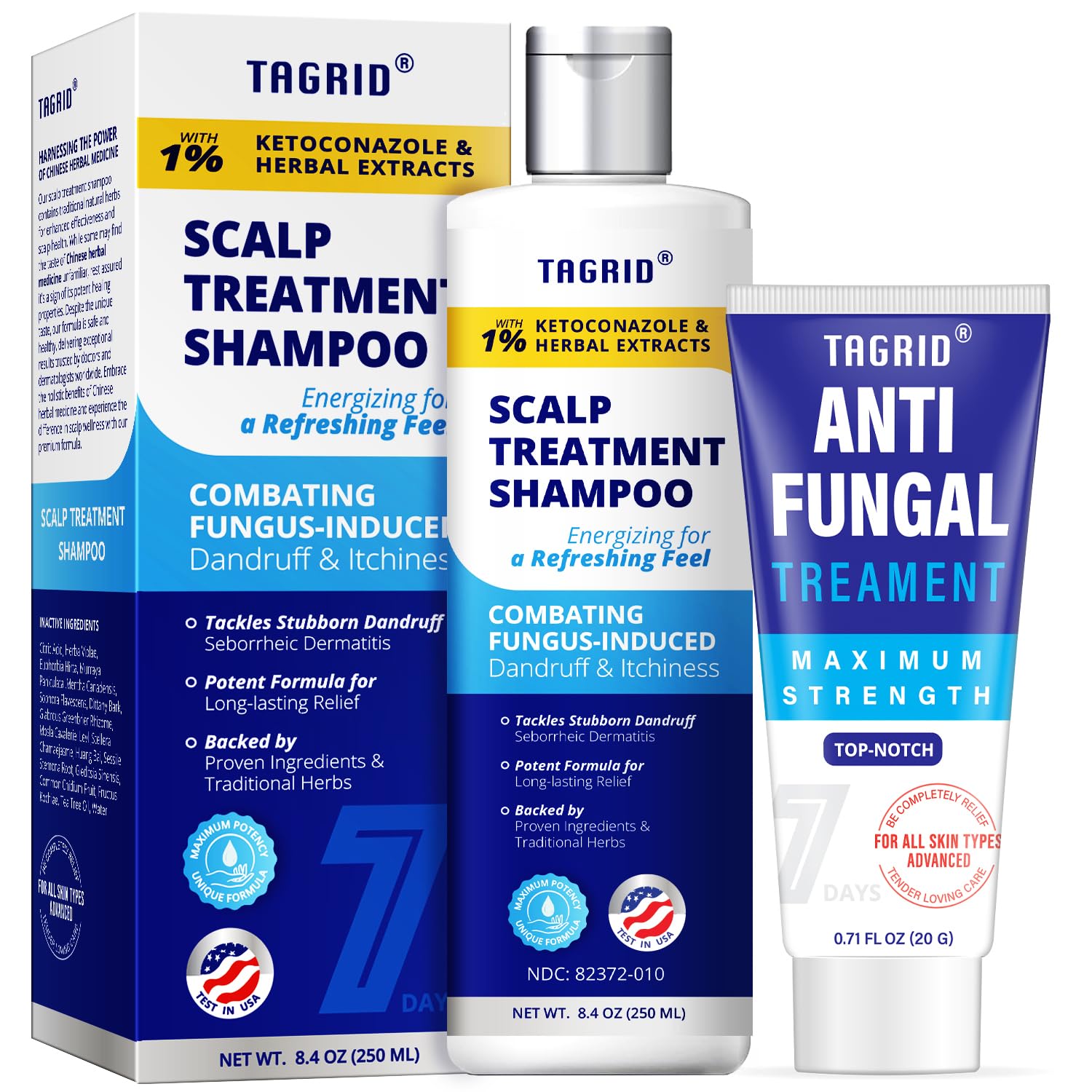 Ketoconazole Shampoo Kit for Scalp Treatment: 1% K...