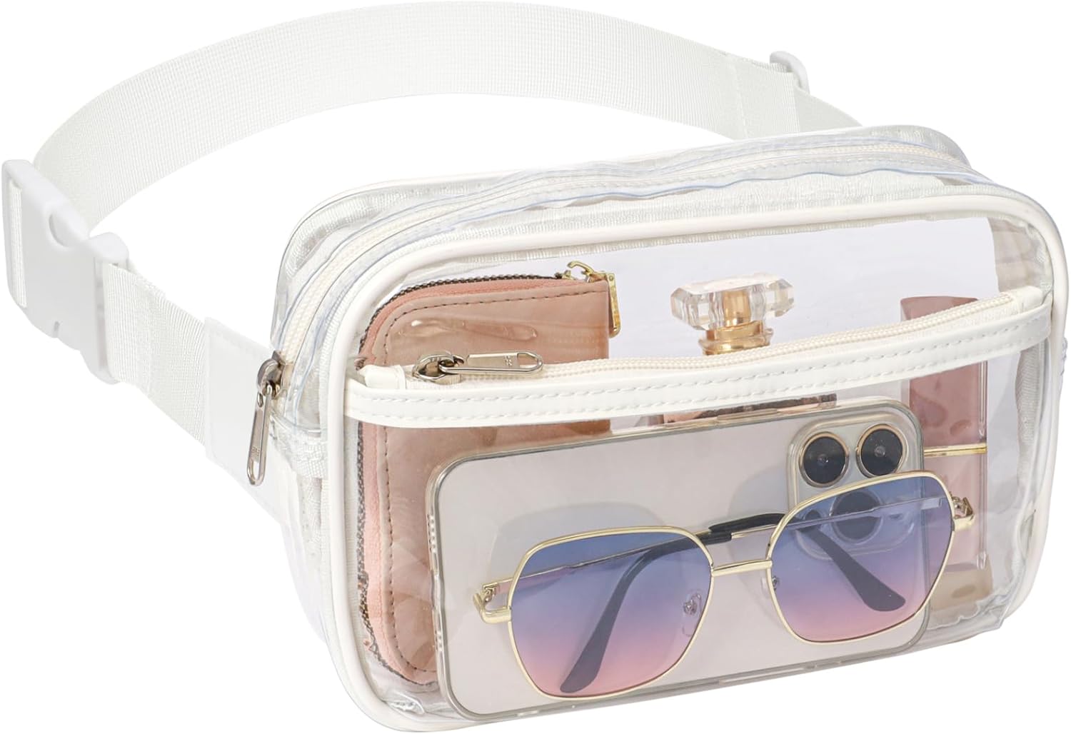 Veckle Clear Fanny Pack Stadium Approved - Clear Bag for Stadium Events Large Cl...